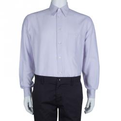 Pre Owned Ermenegildo Zegna Purple Striped Shirt M