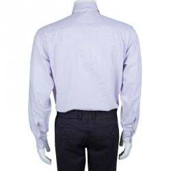 Pre Owned Ermenegildo Zegna Purple Striped Shirt M