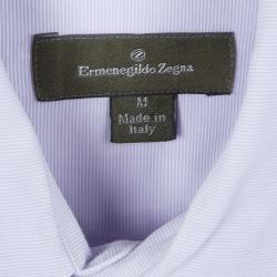 Pre Owned Ermenegildo Zegna Purple Striped Shirt M