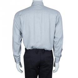 Pre Owned Ermenegildo Zegna Grey Dotted Shirt L
