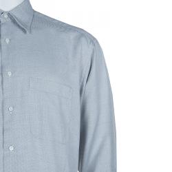 Pre Owned Ermenegildo Zegna Grey Dotted Shirt L