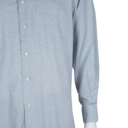 Pre Owned Ermenegildo Zegna Grey Dotted Shirt L