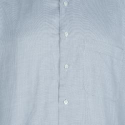 Pre Owned Ermenegildo Zegna Grey Dotted Shirt L