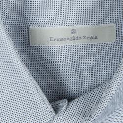Pre Owned Ermenegildo Zegna Grey Dotted Shirt L