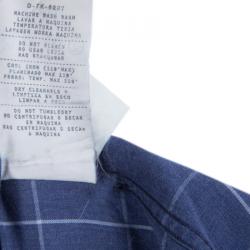 Pre Owned Ermenegildo Zegna Dark Blue Checked Shirt M