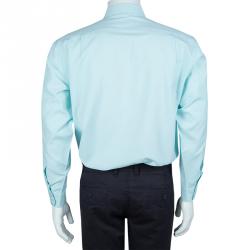 Pre Owned قميص ايرمنيجيلدو زينيا أخضر فاتح بأزرار أمامية XL