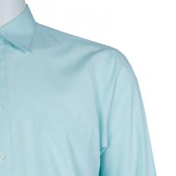 Pre Owned قميص ايرمنيجيلدو زينيا أخضر فاتح بأزرار أمامية XL