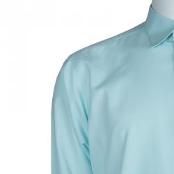 Pre Owned قميص ايرمنيجيلدو زينيا أخضر فاتح بأزرار أمامية XL