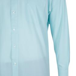 Pre Owned قميص ايرمنيجيلدو زينيا أخضر فاتح بأزرار أمامية XL