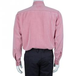 Pre Owned Ermenegildo Zegna Pink Cotton Shirt M