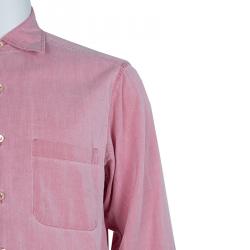 Pre Owned Ermenegildo Zegna Pink Cotton Shirt M
