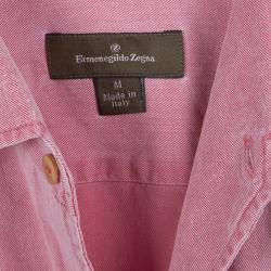 Pre Owned Ermenegildo Zegna Pink Cotton Shirt M
