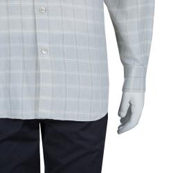 Pre Owned Ermenegildo Zegna Light Grey Checked Shirt M
