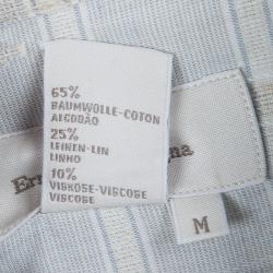 Pre Owned Ermenegildo Zegna Light Grey Checked Shirt M