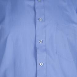 Pre Owned Ermenegildo Zegna Blue Long Sleeve Buttondown Cotton Shirt XL