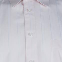 Pre Owned قميص ايرمنيجيلدو زينيا بأكمام طويلة وأزرار أمامية مخطط وردي فاتح XL