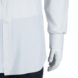 Pre Owned قميص ايرمنيجيلدو زينيا قطن مخطط بألوان متعددة بأكمام طويلة وأزرار أمامية L