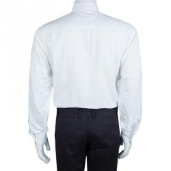 Pre Owned Ermenegildo Zegna White Long Sleeve Buttondown Cotton Shirt L