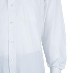 Pre Owned Ermenegildo Zegna White Long Sleeve Buttondown Cotton Shirt L