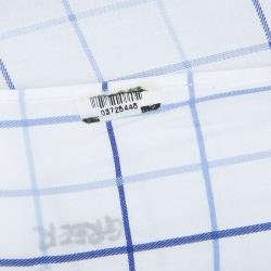 Pre Owned قميص ايرمنيجيلدو زينيا قطن كاروهات أبيض وأزرق بأكمام طويلة وأزرار أمامية XL