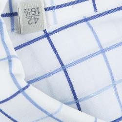 Pre Owned قميص ايرمنيجيلدو زينيا قطن كاروهات أبيض وأزرق بأكمام طويلة وأزرار أمامية XL