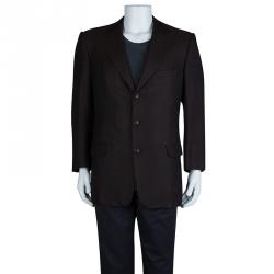 Pre Owned بليزر ايرمنيجيلدو زينيا تويل بني L