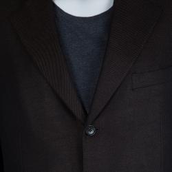 Pre Owned بليزر ايرمنيجيلدو زينيا تويل بني L