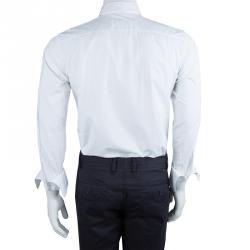 Pre Owned قميص ايرمنيجيلدو زينيا قطن أبيض بأكمام طويلة وأزرار أمامية S