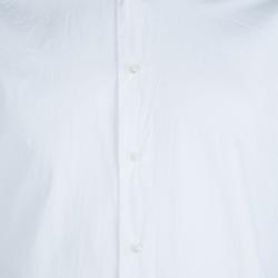 Pre Owned قميص ايرمنيجيلدو زينيا قطن أبيض بأكمام طويلة وأزرار أمامية S