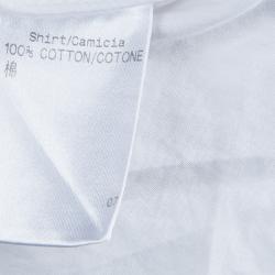 Pre Owned  قميص ايرمنيجيلدو زينيا قطن أبيض بأكمام طويلة وأزرار أمامية S