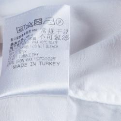 Pre Owned قميص ايرمنيجيلدو زينيا قطن أبيض بأكمام طويلة وأزرار أمامية S