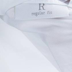 Pre Owned قميص ايرمنيجيلدو زينيا قطن أبيض بأكمام طويلة وأزرار أمامية S