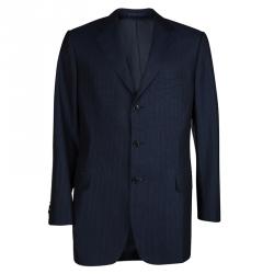 Ermenegildo Zegna Navy Blue Striped Pant Suit L