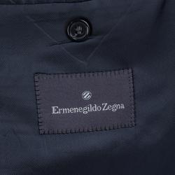 Ermenegildo Zegna Navy Blue Striped Pant Suit L