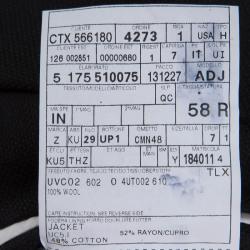 مملوكة مسبقًا Ermenegildo Zegna Black Cool Effect Blazer XXL