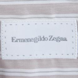 Pre Owned قميص ايرمنيجيلدو زينيا قطن بني مقلم M