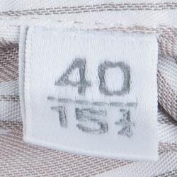 Pre Owned قميص ايرمنيجيلدو زينيا قطن بني مقلم M