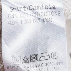 مملوكة مسبقًا Ermenegildo Zegna Beige Linen Blend Long Sleeve Shirt XL