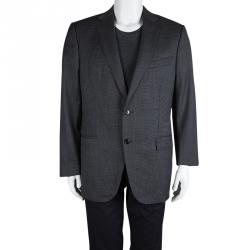 Pre Owned جاكيت بليزر ايرمنيجيلدو زينيا ميلا باتساع عادي صوف رصاصي  XL