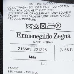 Pre Owned Ermenegildo Zegna Grey Striped Wool Regular Fit Trousers 3XL