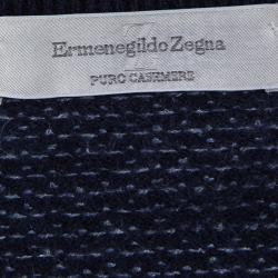Pre Owned Ermenegildo Zegna Navy Blue Cashmere V-Neck Sweater XL