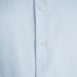Ermenegildo Zegna Light Blue Button Front Slim Fit Shirt XXL