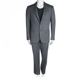 Ermenegildo Zegna Grey Wool High Performance Regular Fit Pant Suit L