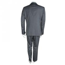 Ermenegildo Zegna Grey Wool High Performance Regular Fit Pant Suit L