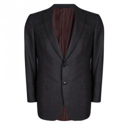 Ermenegildo Zegna Trofeo 600 Grey Wool Striped Pant Suit L