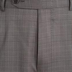 Ermenegildo Zegna Trofeo 600 Brown Wool Tartan Plaid Pant Suit L 