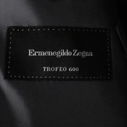 Ermenegildo Zegna Trofeo 600 Brown Wool Tartan Plaid Pant Suit L 