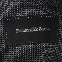 Pre Owned Ermenegildo Zegna Black Patterned Easy Fit Mila Blazer L