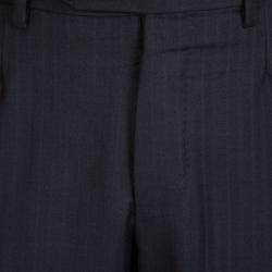 Ermenegildo Zegna Navy Blue Striped Regular Fit Trofeo Pant Suit L