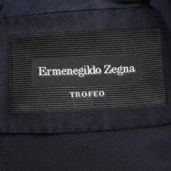 Ermenegildo Zegna Navy Blue Striped Regular Fit Trofeo Pant Suit L
